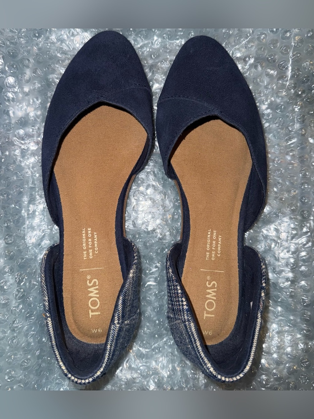TOMS Navy Blue D'Orsay Flats
